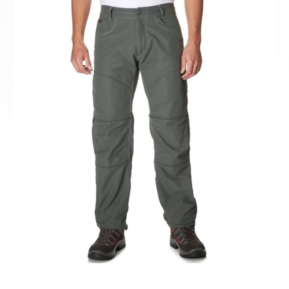 Kuhl liberator stealth Convertable zip off system pants cabin gray green 38 x 30